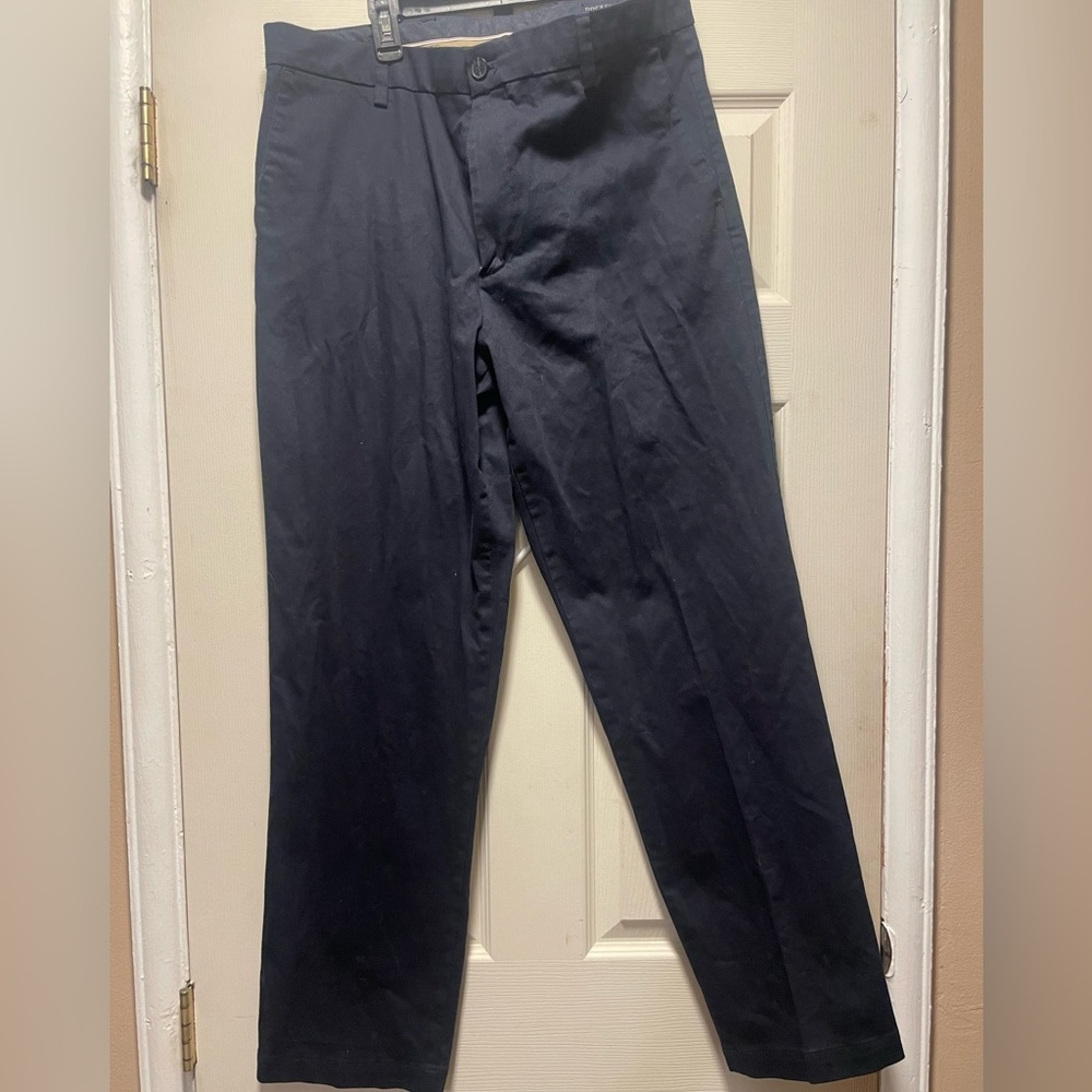 2 pairs of Dockers Khaki Signature Fit Pants in blue and gray